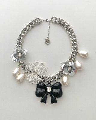 ✴︎black ribbon charm_necklace✴︎