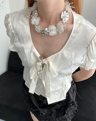 ✴︎jelly flower_necklace(wh)✴︎
