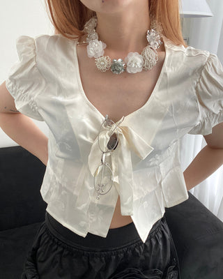 ✴︎jelly flower_necklace(wh)✴︎