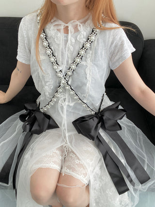 ✴︎black ribbon pearl_harness✴︎