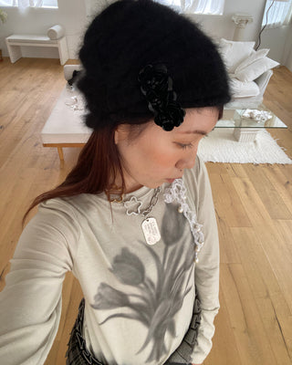 ✴︎black flower_hair pin✴︎