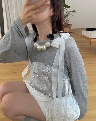 ✴︎Pearl ribbon_necklace✴︎