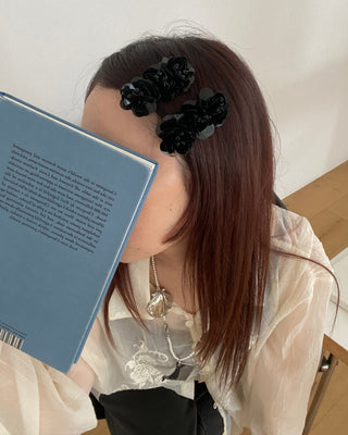✴︎black flower_hair pin✴︎