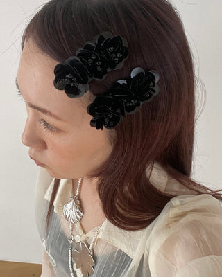 ✴︎black flower_hair pin✴︎