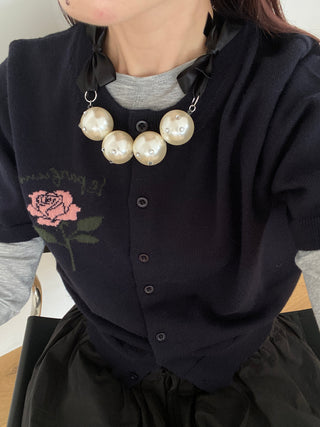 ✴︎Pearl ribbon_necklace✴︎