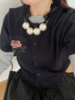 ✴︎Pearl ribbon_necklace✴︎