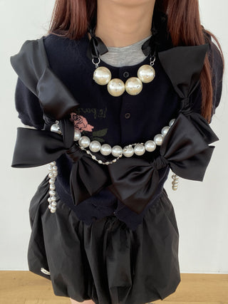 ✴︎Pearl ribbon_necklace✴︎